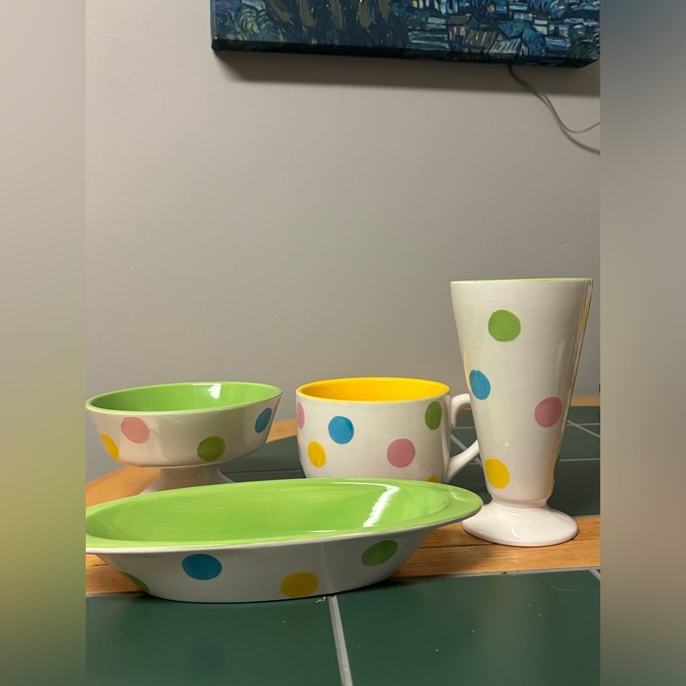 4-piece century ice cream dish set